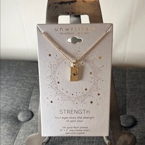 Unwritten Gold Necklace with Crystal Pendant